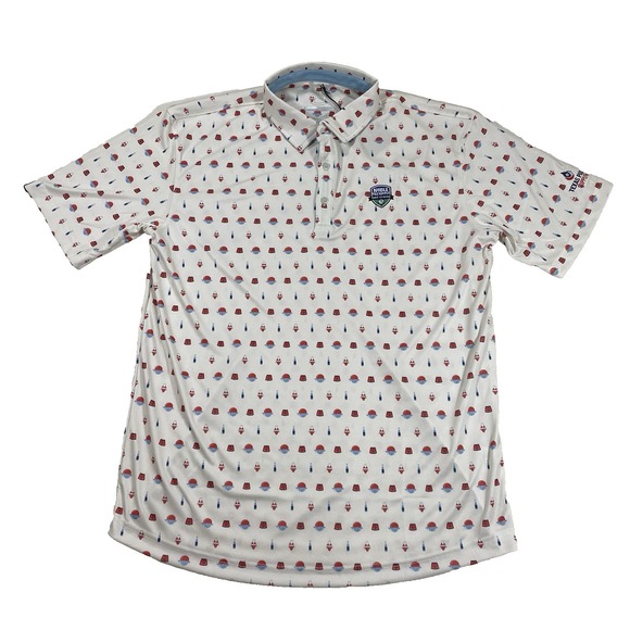 NWT Swannies Golf Polo Shirt Mens Large Swim Pool Pattern Short Sleeve *Logo - Picture 2 of 12